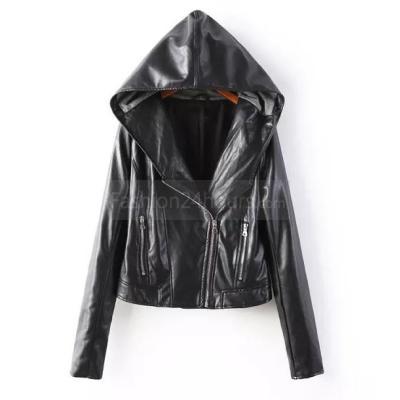 Street Style Black Hooded L...