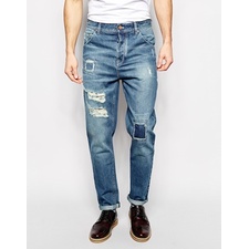 Image 1 of ASOS Tapered Jeans With Rips
