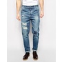 Image 1 of ASOS Tapered Jeans With Rips