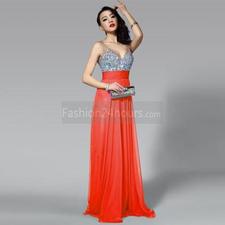  Sparkling Diamond Deep V Prom Dress