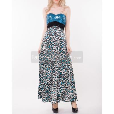 Strapless Leopard&Sequins P...