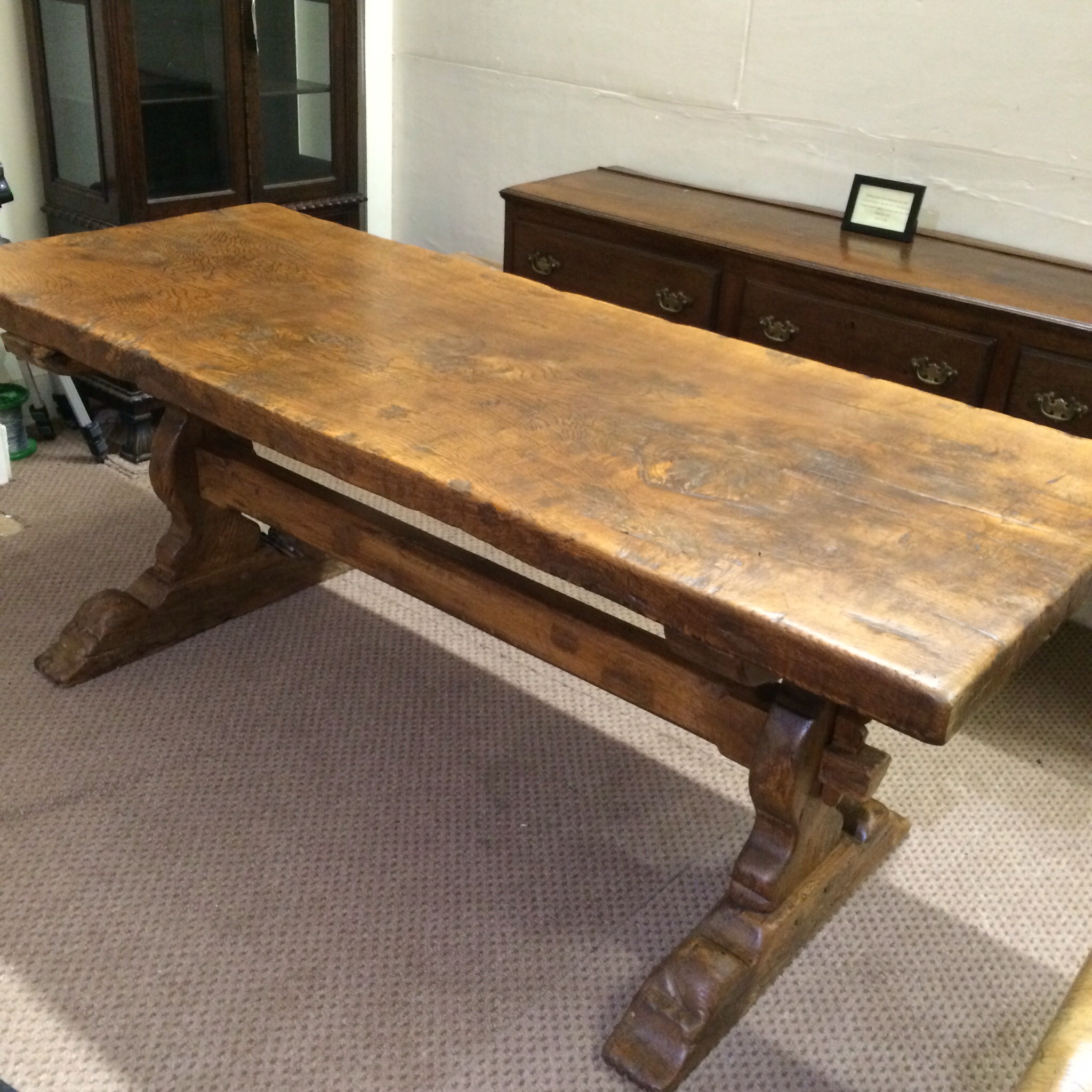 Antique trestle table