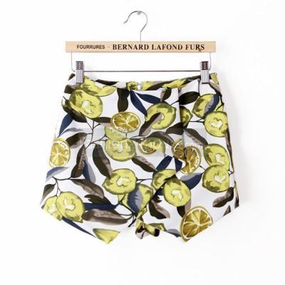 Friut Printed High Waist La...