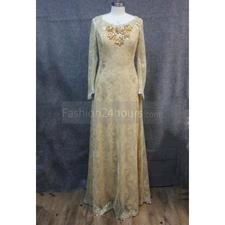  Retro Style Embroidered Evening Dress 