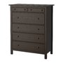HEMNES 6-drawer chest - black-brown - IKEA