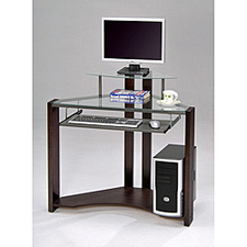 Cherry-finished Four-shelf Computer Desk