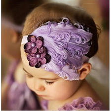 Baby-vintage-Feather-Pad-prop-headband-flower-hair-Accessorie-For-Christmas-B3