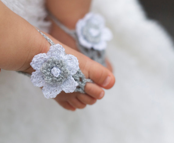 Barefoot Baby Sandals. Girl...
