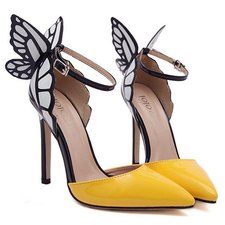 Fashionable Women's Pumps With Butterfly Wings and Color Block Design