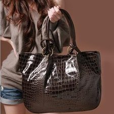 Fashion Women's Shoulder Bag With Stone Pattern and Metal Design