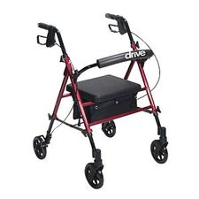 Universal Seat Height Aluminum Rollator RTL10261RD, RTL10261BL - Drive Medical - Free Shipping