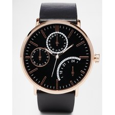 Image 1 of ASOS Watch With Rose Gold Case