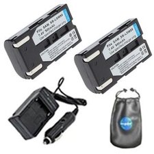 ValuePack (2 Count): Digital Replacement Battery PLUS Mini Battery Travel Charger for Specific Digital Camera and Camcorder Models / Compatible with Samsung SB-LSM80