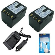 ValuePack (2 Count): Superior Quality Replacement Battery PLUS Mini Battery Travel Charger for Specific Digital Camera and Camcorder Models / Compatible with JVC BN: V416