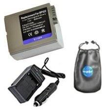 Digital Replacement Battery PLUS Mini Battery Travel Charger for Specific Digital Camera and Camcorder Models / Compatible with Canon BP-422