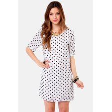 Cute Polka Dot Dress - Black Dress - White Dress - $45.00