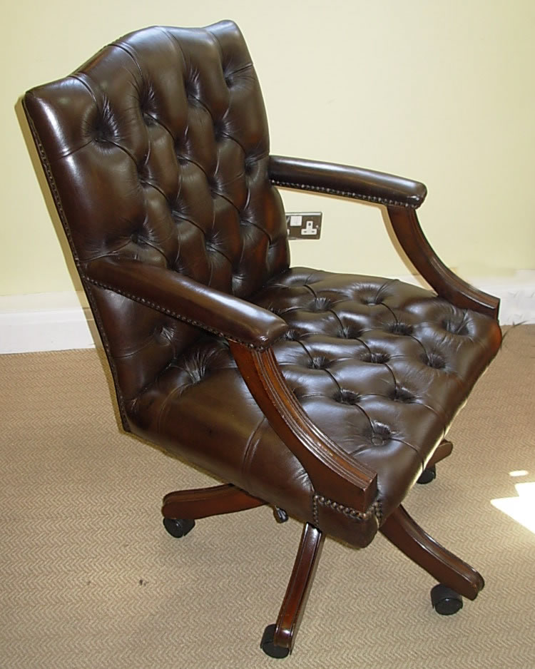 20thc Revolving Leather Des...