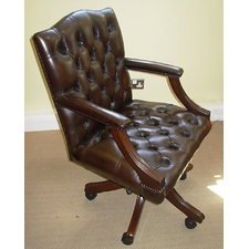 20thc Revolving Leather Desk Chair