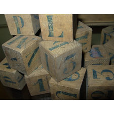 Vintage French  Boxed Alphabet Bricks
