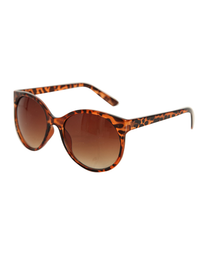 Tortoise Round Cateye Sungl...