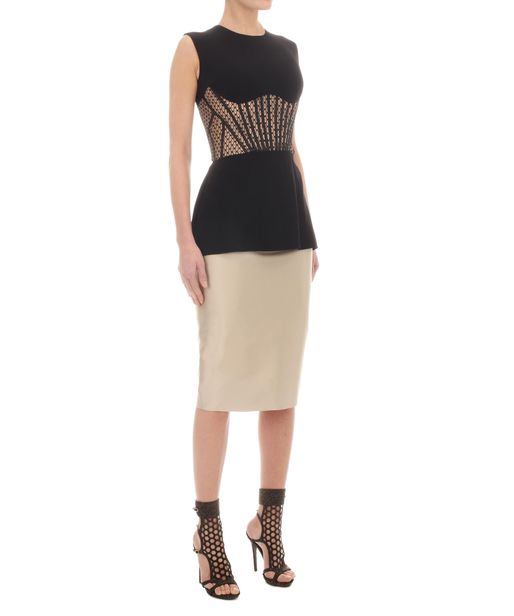 Black Lace Bone Detail Top
