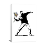 Street Art: Rage Flower Thrower 12in x 18in Canvas Print