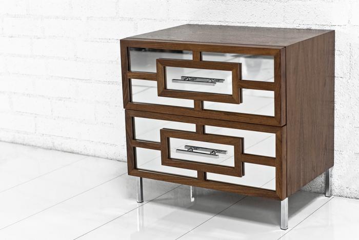 St. Tropez Mirrored Walnut ...