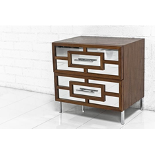 St. Tropez Mirrored Walnut Side Table