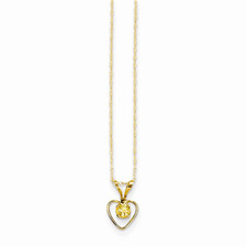 14k Madi K 3mm Citrine Heart Birthstone Necklace