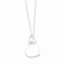 Sterling Silver Heart Holding Heart Necklace