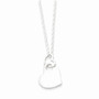Sterling Silver Heart Holding Heart Necklace