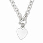 Sterling Silver Heart Fancy Link Toggle Necklace