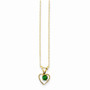 14k Madi K 3mm Emerald Heart Birthstone Necklace