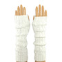 White Cable Knit Opera Length Fingerless Glove