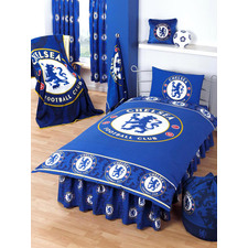 Chelsea FC Border Crest Single Size Duvet Cover & Pillowcase