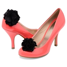 Gia satin flower shoe clips