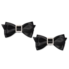 Sabrina black satin bow