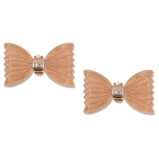 textured rose gold shoe bows