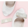 Ivory satin bow shoe clips
