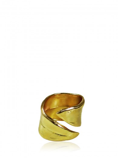Olive Leaf Ring, Gold-plated