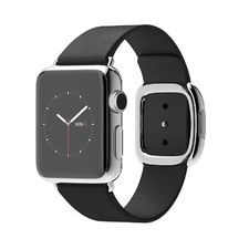 Apple Watch - 38mm Stainless Steel Case with Black Modern Buckle - Apple