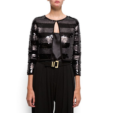 Maxi-sequins cropped cardigan