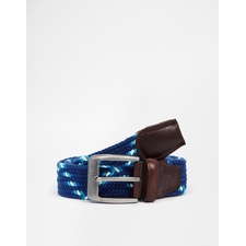 Image 1 of Jack & Jones Woven & Leather Belt