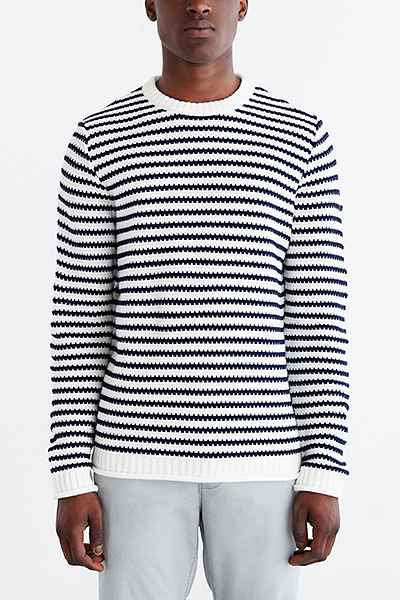 CPO Stripe Rolled Hem Crew ...