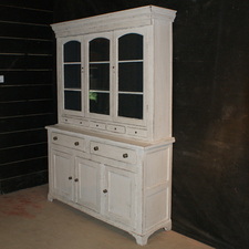 Early 19th C painted English glazed dresser. 1830