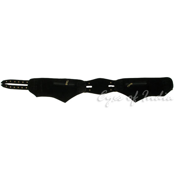 Black Suede Leather Hip Wai...