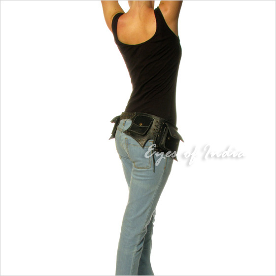 Black Leather Hip Waist Bel...