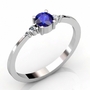 0.30 Carat Round Tanzanite Ring in 14k White Gold | Diamond Rings