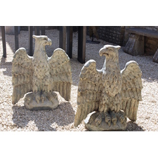 Great Pair of 1950s Composite Stone Eagles