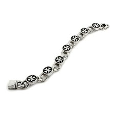 Sterling Silver Maltese Cross Bracelet for Men